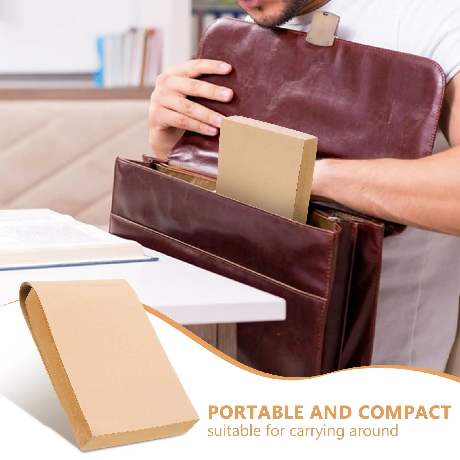 Notepad Blank Scratch Pads Small Rice Paper Funny Office Supplies Desk Decor Brown