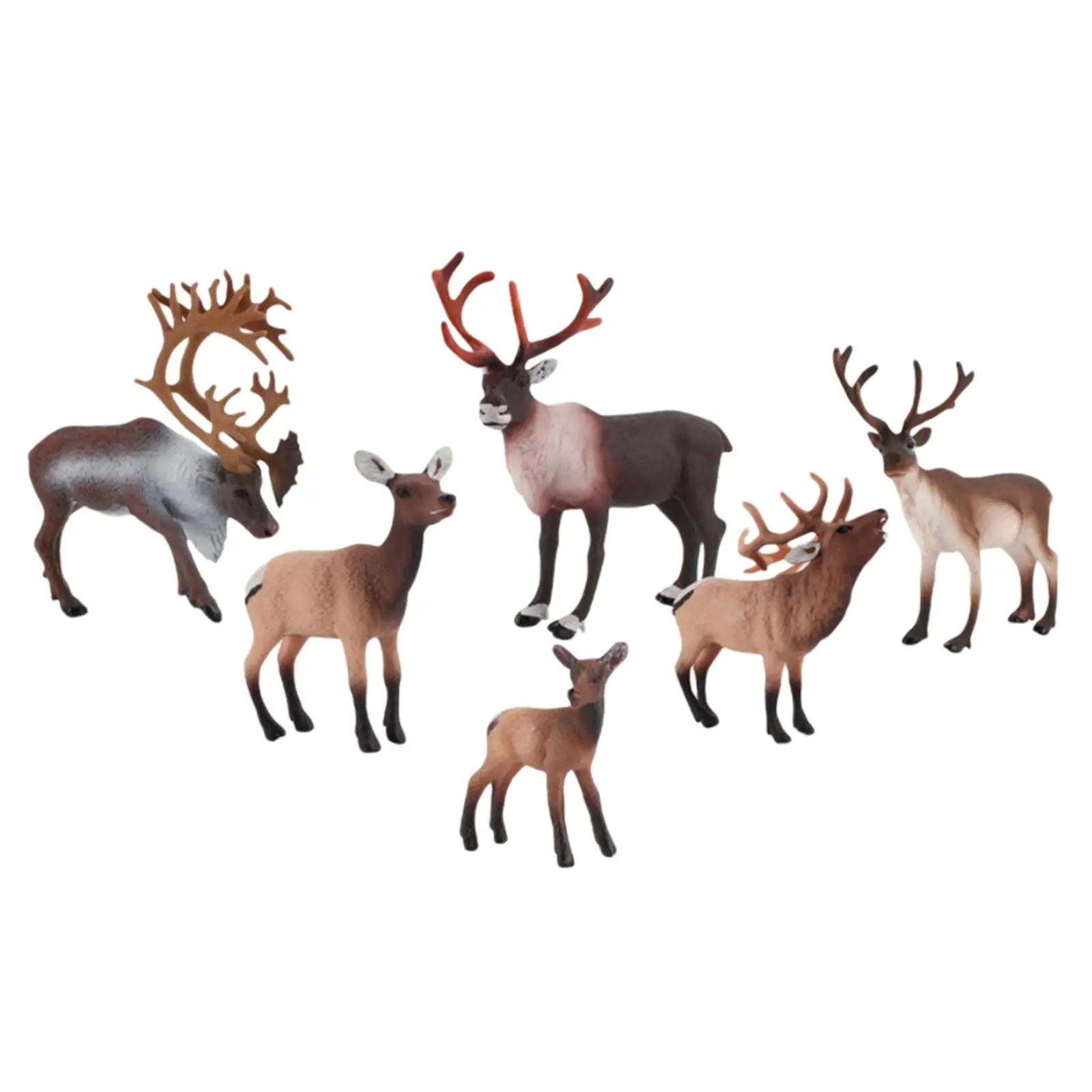 Plastic Elk Deer Toy Set Simulation Wild Animal Figures for Children Educational Craft Toys for Boys Girls Gifts