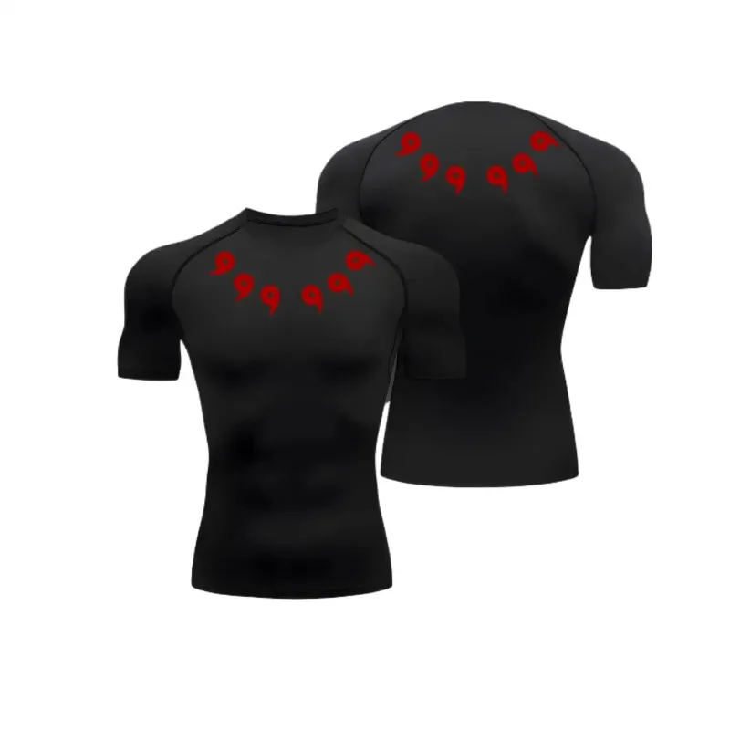 Compression T-shirt men's summer sportswear running T-shirt elastic quick drying sports top T-shirt gym dumbbell exercise shirt