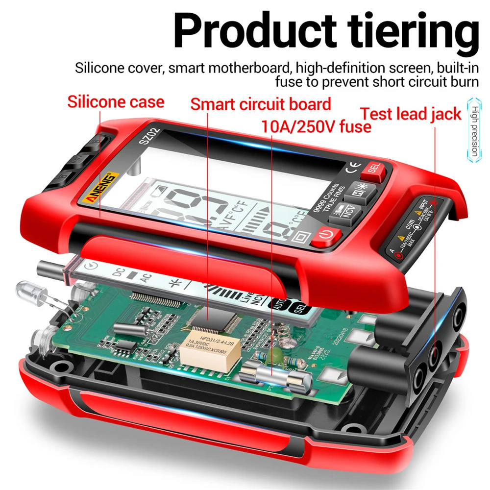 Smart Digital Multimeter 6000 Counts True RMS Auto Electrical Capacitance Meter Temp Resistance Transistor Testers Mmultimetro