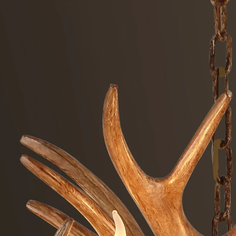 Imagem -06 - Led Deer Resin Antler Lustres para Modern Home Decor Restaurante Lâmpada do Teto Arte Interior Decoração Rústica Lustre Chifre