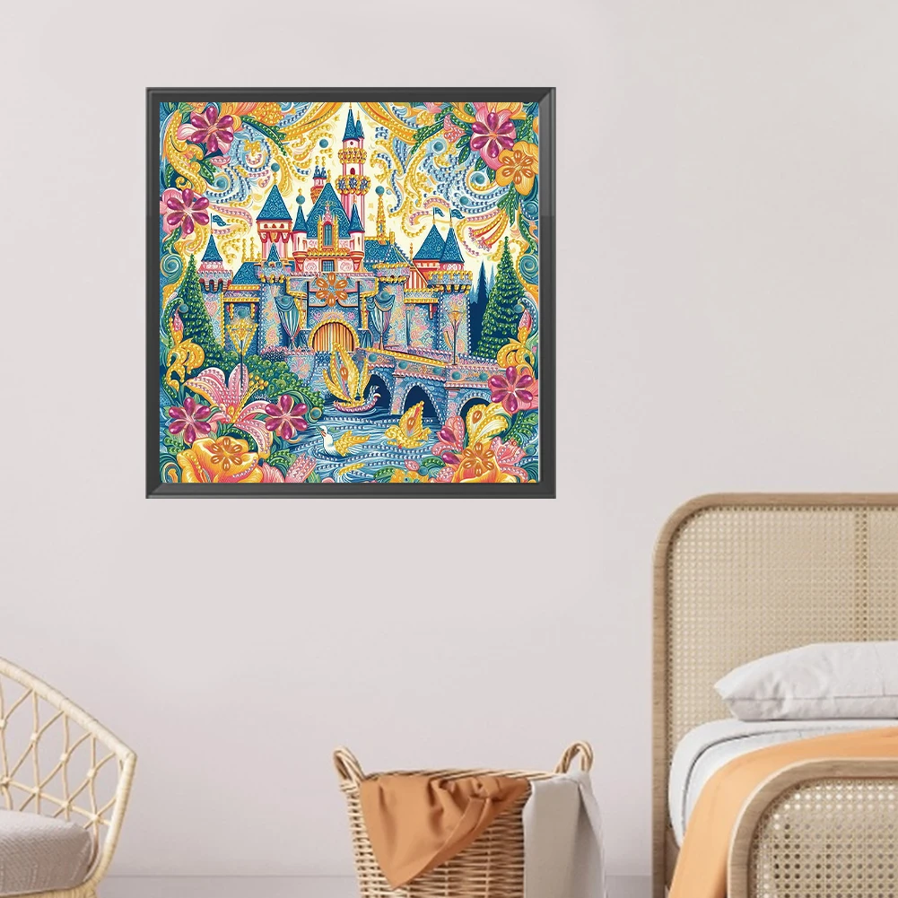 5D fai da te parziale speciale trapano a forma di pittura diamante castelli decorazione 30x30cm