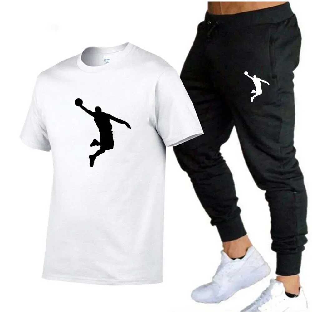 Men Short Sleeve T Shirt+Trousers Set Full Men\'s Tracksuit for Men Clothes Designer Clothes Pants Men\'s Summer Suit Running Sets