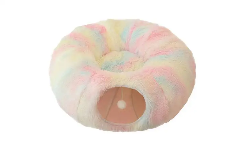 

Cat Donut Tunnel creative Cat Nest reuseable soft Warm Cat Tunnel multipurpose foldable donut shape pets nest pet winter supplie