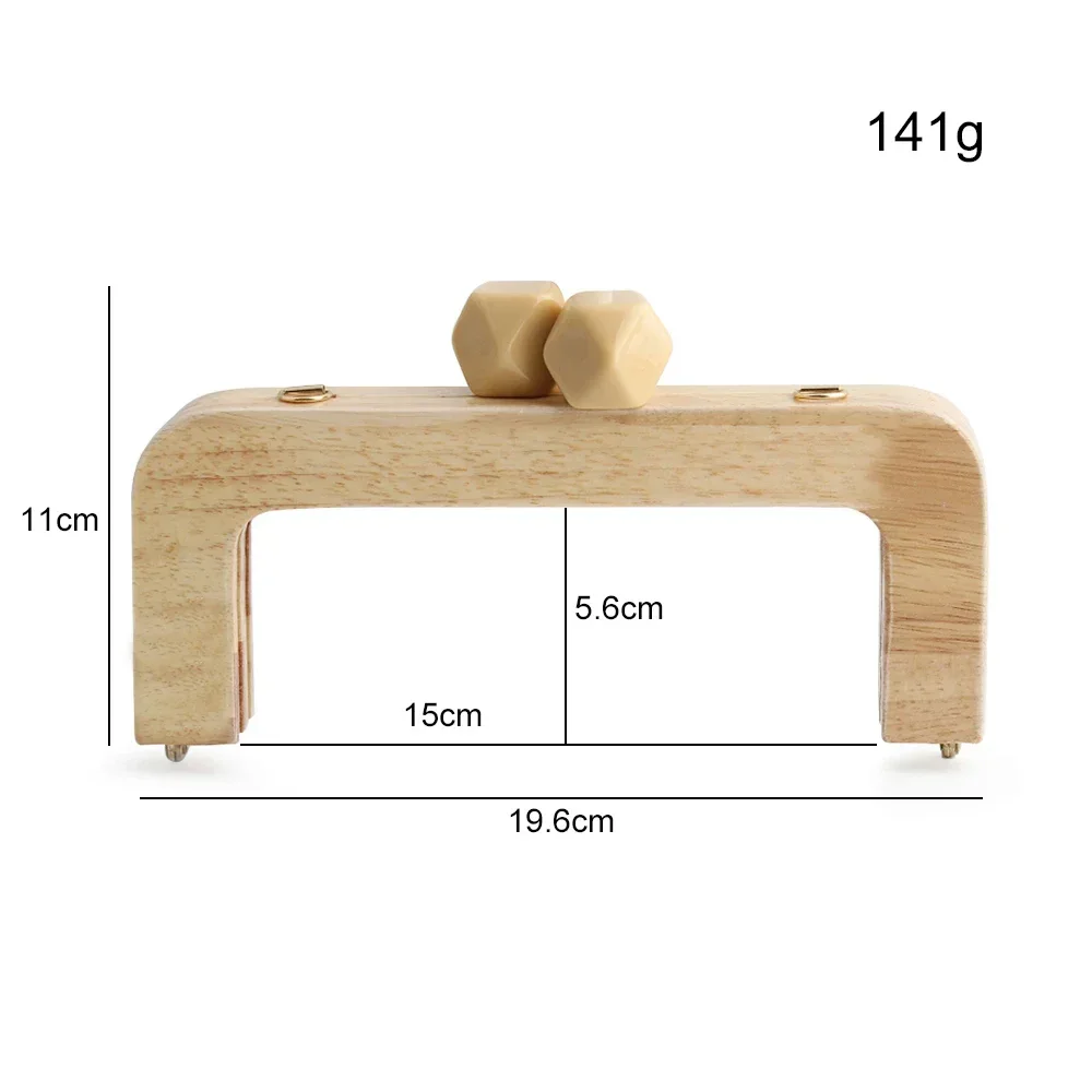 2/5/10PCS 19.6x11cm Natural Candy Solid Wood Handle For Handmade Bag Handbag Wallet Shoulder Kiss Clasp Wooden Frame Accessories