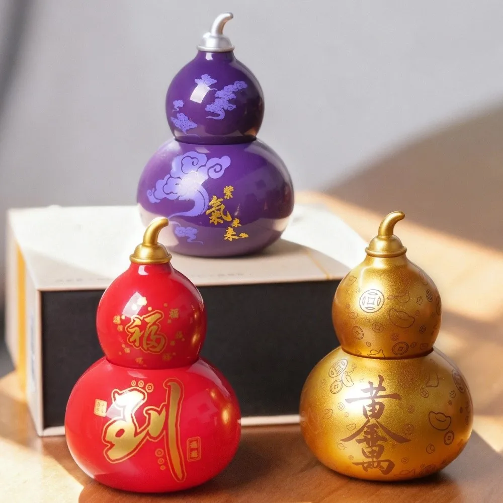 Solar Energy Lucky Gourd Ornaments Smooth Automatic Swing Lucky Gourd Statue Cartoon Home Decor Wealth Gourd Figurine Fengshui view 3