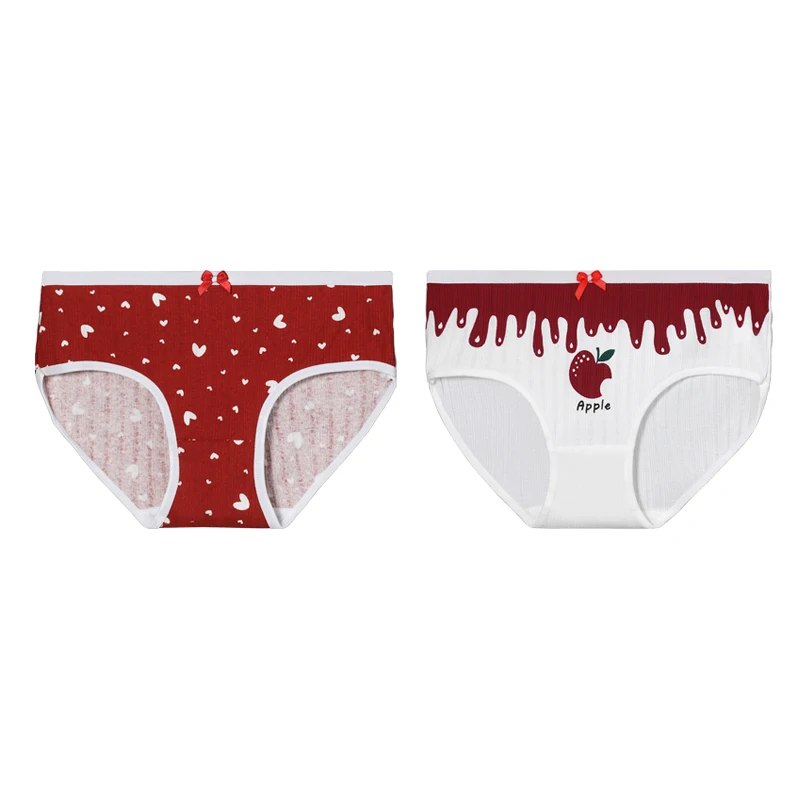 5PCS All-cotton summer thin women's underpants, seamless briefs, breathable and cute girls' shorts