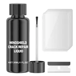 Windshield Cracks Repair Kit 30ml Auto Glass Chipped Windshield Repair Automotive Nano Fluid Long Lasting Windscreen Tool