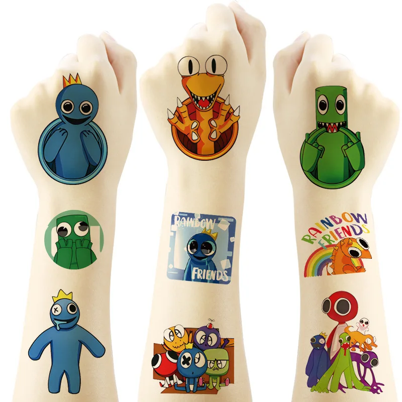 

20Pcs Cartoon Rainbow Friends Temporary Tattoo Sticker Body Art Cute Tattoo Stickers Cosplay Party Toys for Kid Birthday Gifts