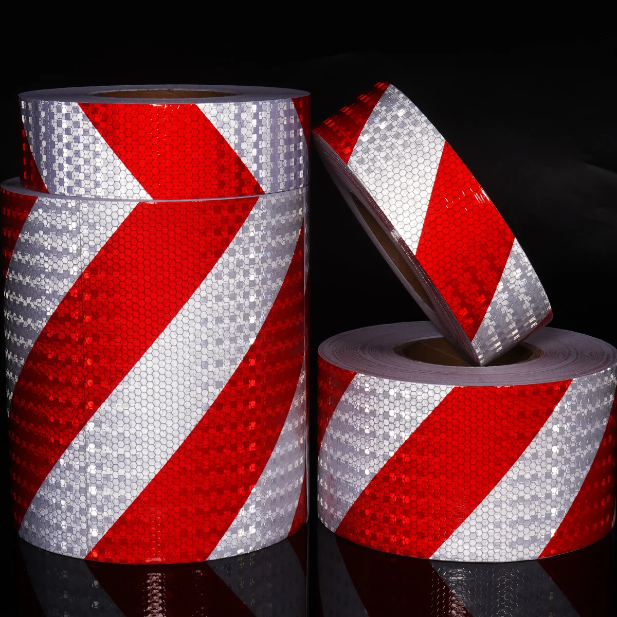 

Twill Reflective Tapes Red White Waterproof Self-Adhesive Tapes Safety Conspicuity Stickers for Car Left And Right