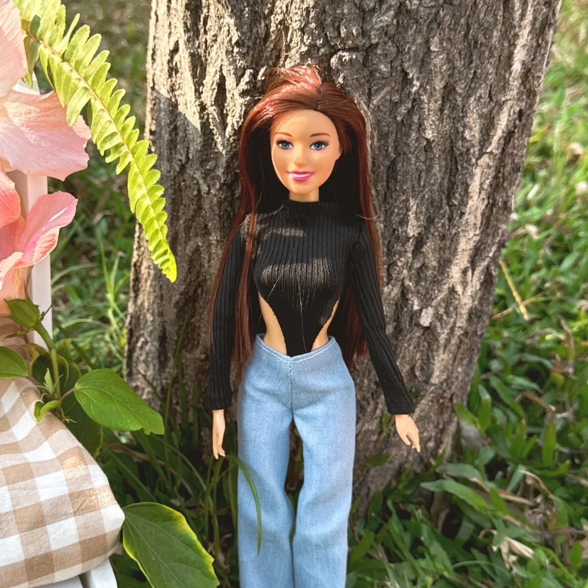 2025 جديد جميلة الأميرة بابي ألعاب الدمى موضة قمة سوداء + الجينز الملابس مجموعة 30 سنتيمتر 1/6 BJD دمية المفاصل المنقولة فستان اللعب