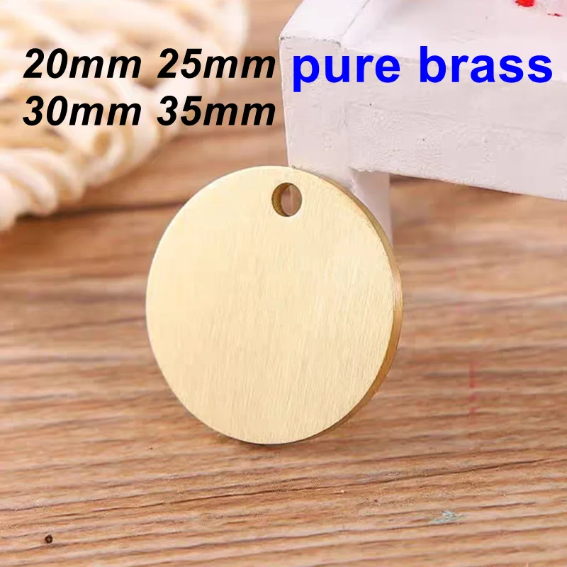 

10pcs 12Ga. Pure Brass Discs Stamping Blanks Engraving Metal Tags blank disc OD 20mm 25mm 30mm 35mm