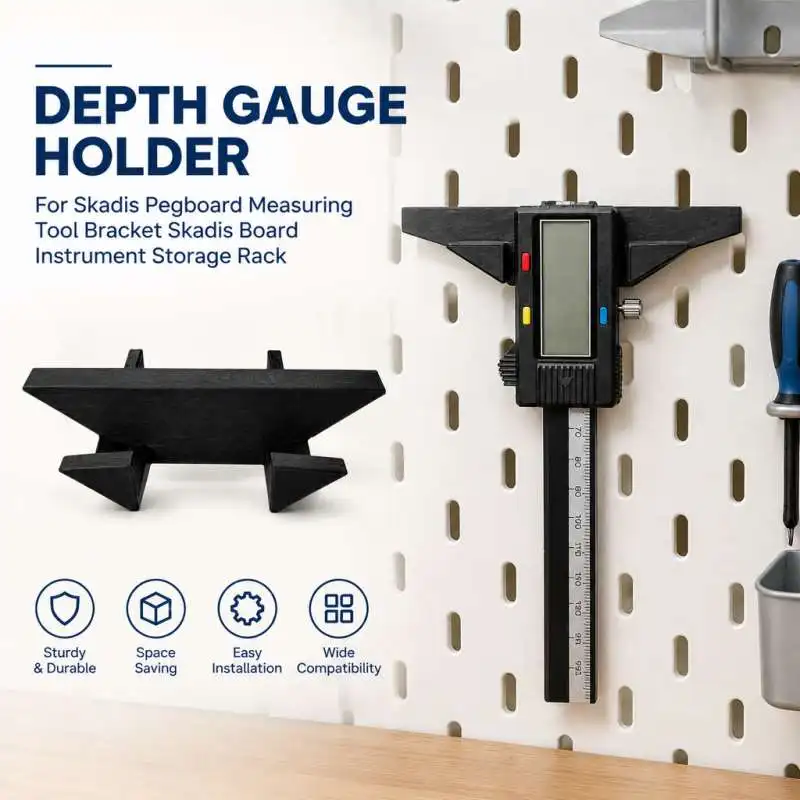 Depth Gauge Holder For Skadis Pegboard Measuring Tool Bracket Skadis Board Instrument Storage Rack