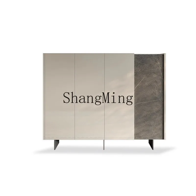 

ZHB rock slab solid wood storage cabinet, living room home shoe cabinet, entrance cabinet, integrated partition