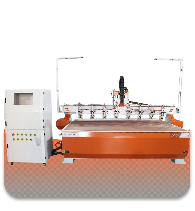 2500*1300mm Wood CNC Machine 1.5kw 2.2kw Multi Spindle Woodworking CNC Router 3 Axis 4 Axis 2513 1325 Carving Machine