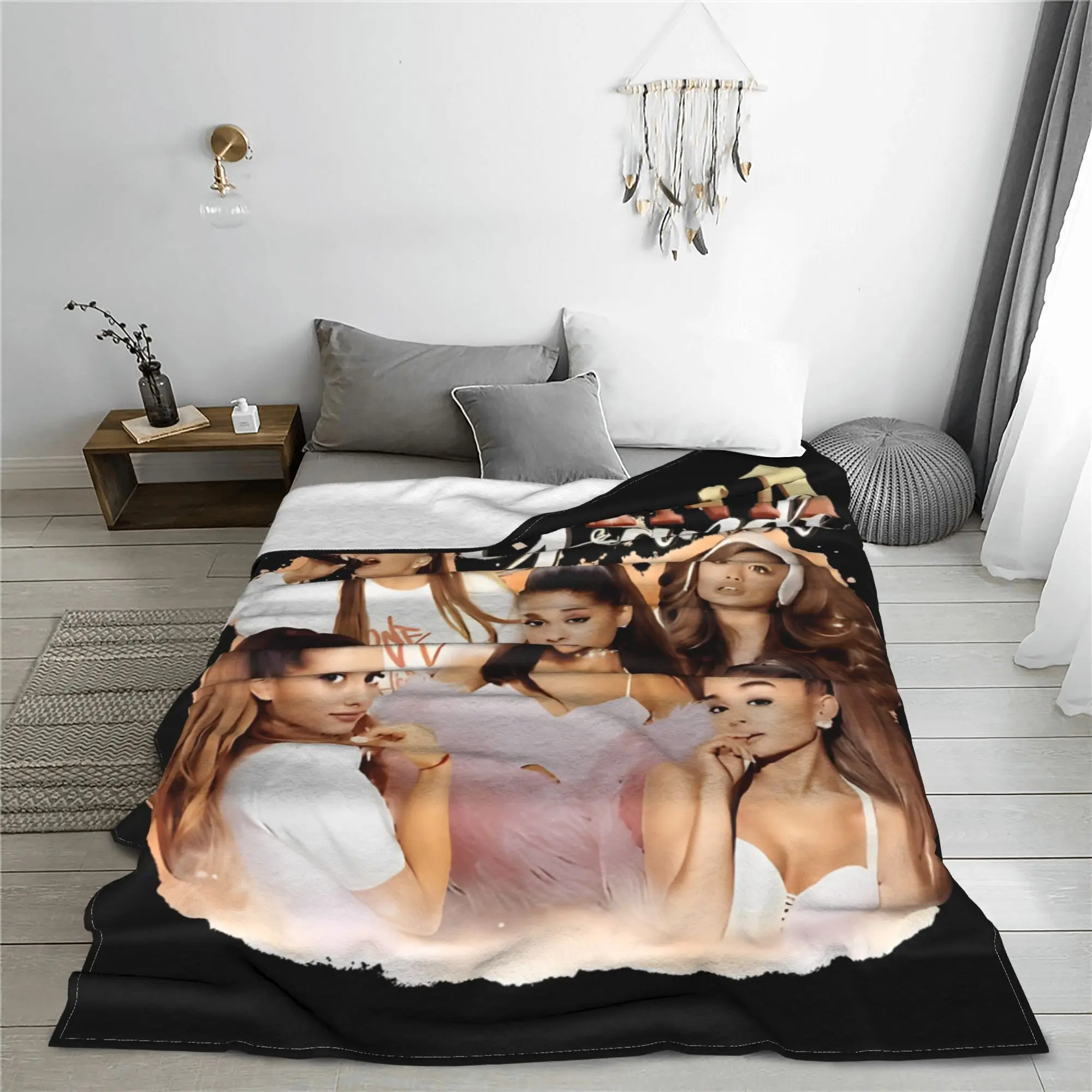 Vintage Pop Music R&B Blankets Fleece All Season Arianas Grandes  Lightweight Thin Throw Blanket for Bed Bedroom Bedspread