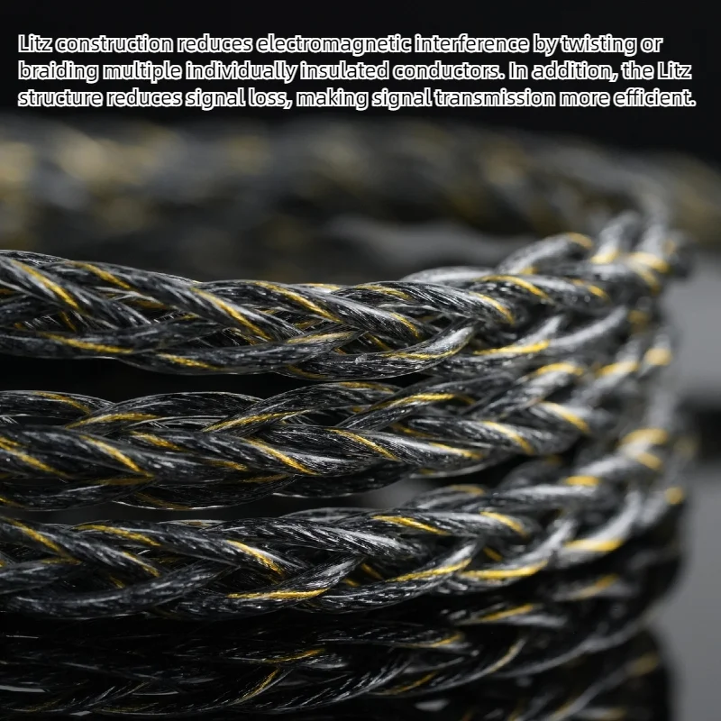 XINHS HA018 Öl imprägniertes Graphen + gefrorenes monokristallines Kupfer mit vergoldetem HiFi-Kopfhörer-Upgrade-Kabel 2-polig 0,78 – Detail 5