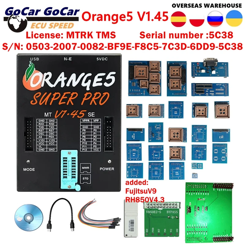 Orange5 V1.45 Full License More Authorization Programmer OEM Orange 5 With Full Adapter Orange5 Programmer