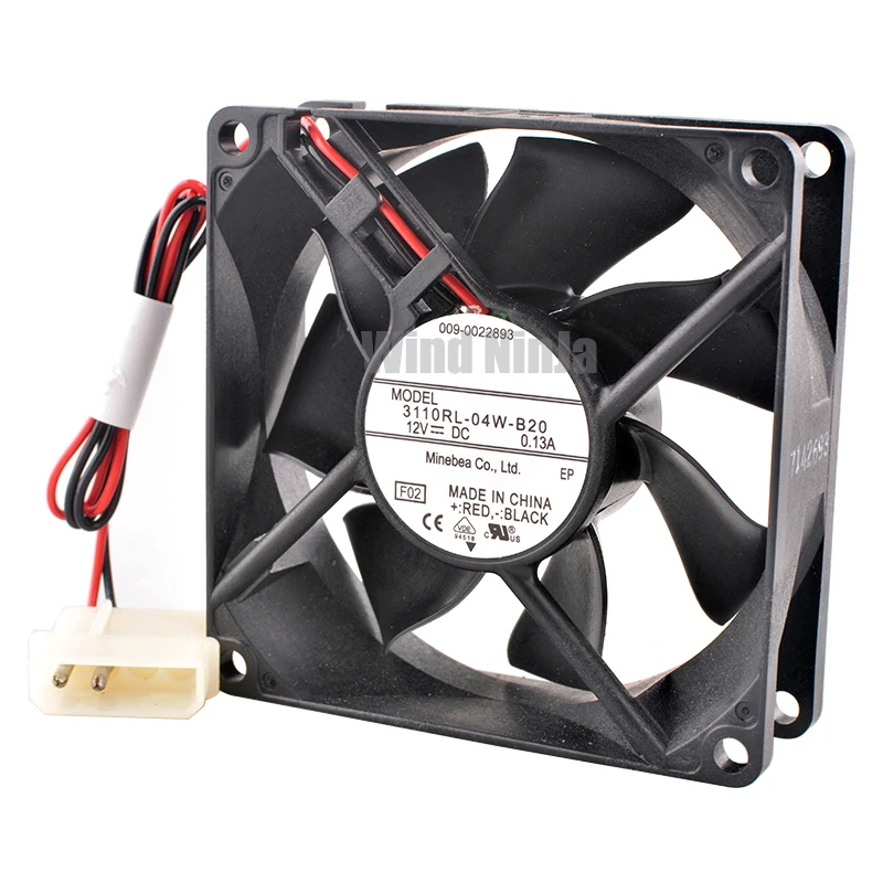 (2Pcs) 80mm Axial Cooling Fan 3110RL-04W-B20 80x80x25mm DC12V 0.13A Dual Ball Bearing for Chassis Power Supply CPU