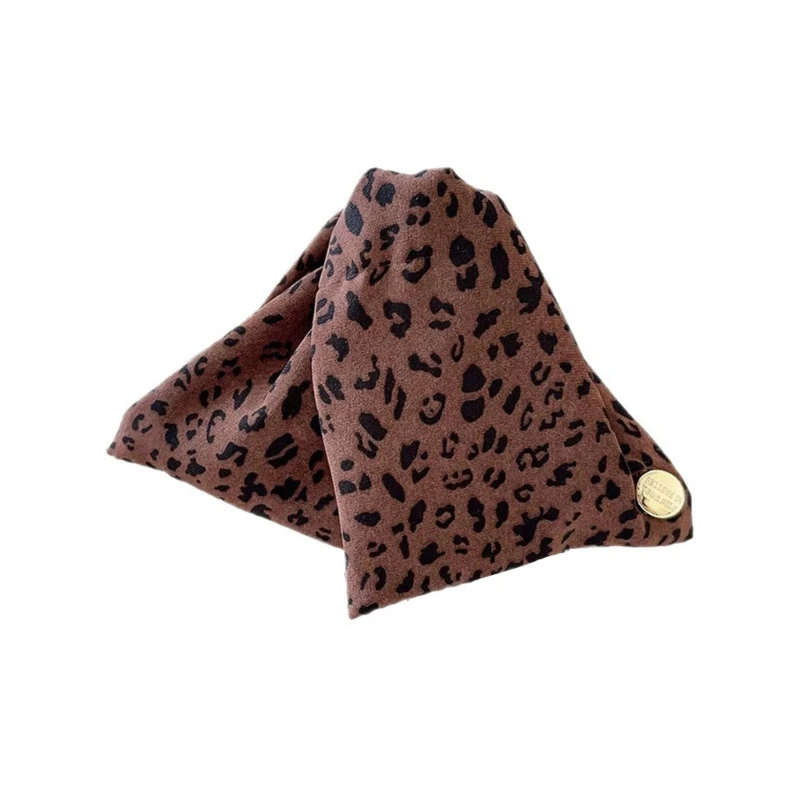 Stylish Lightweight Triangular Hair Clip Leopard Pattern Hairpin Fabric Grip Claw for Most Hair Types