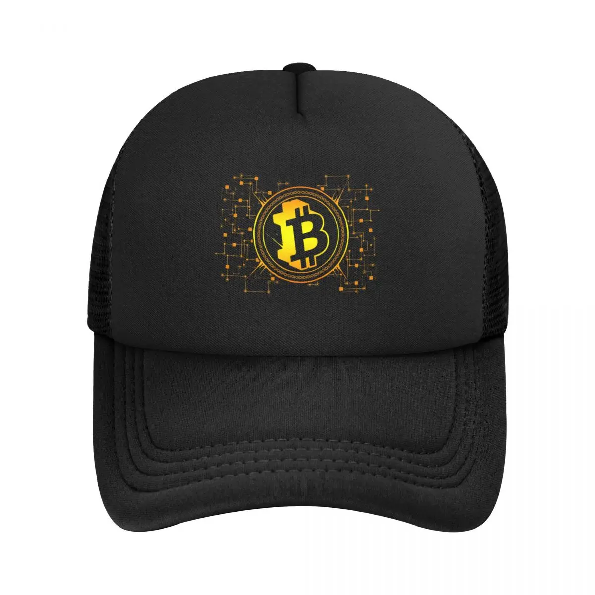 Unisex Bitcoin Digital Currency Trucker Hats Sport Mesh Baseball Caps Polyester Hat Sun Caps Adjustable Sports Cap Summer