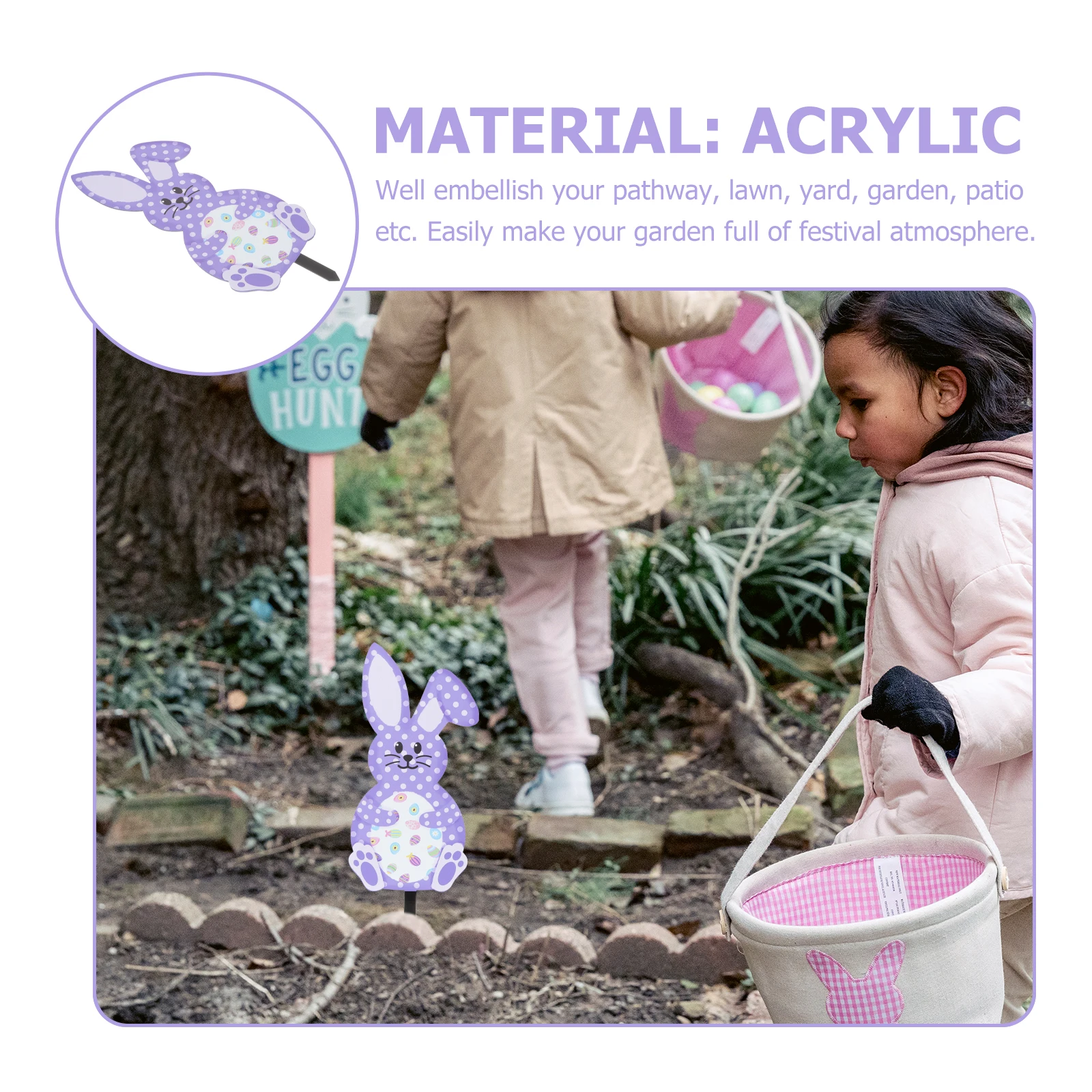 

Rabbit Yard Decoration Garden Ornaments Outdoor Decorations Decorate Bunny Lawn Signs Adornment Stake Acrylic Courtyard