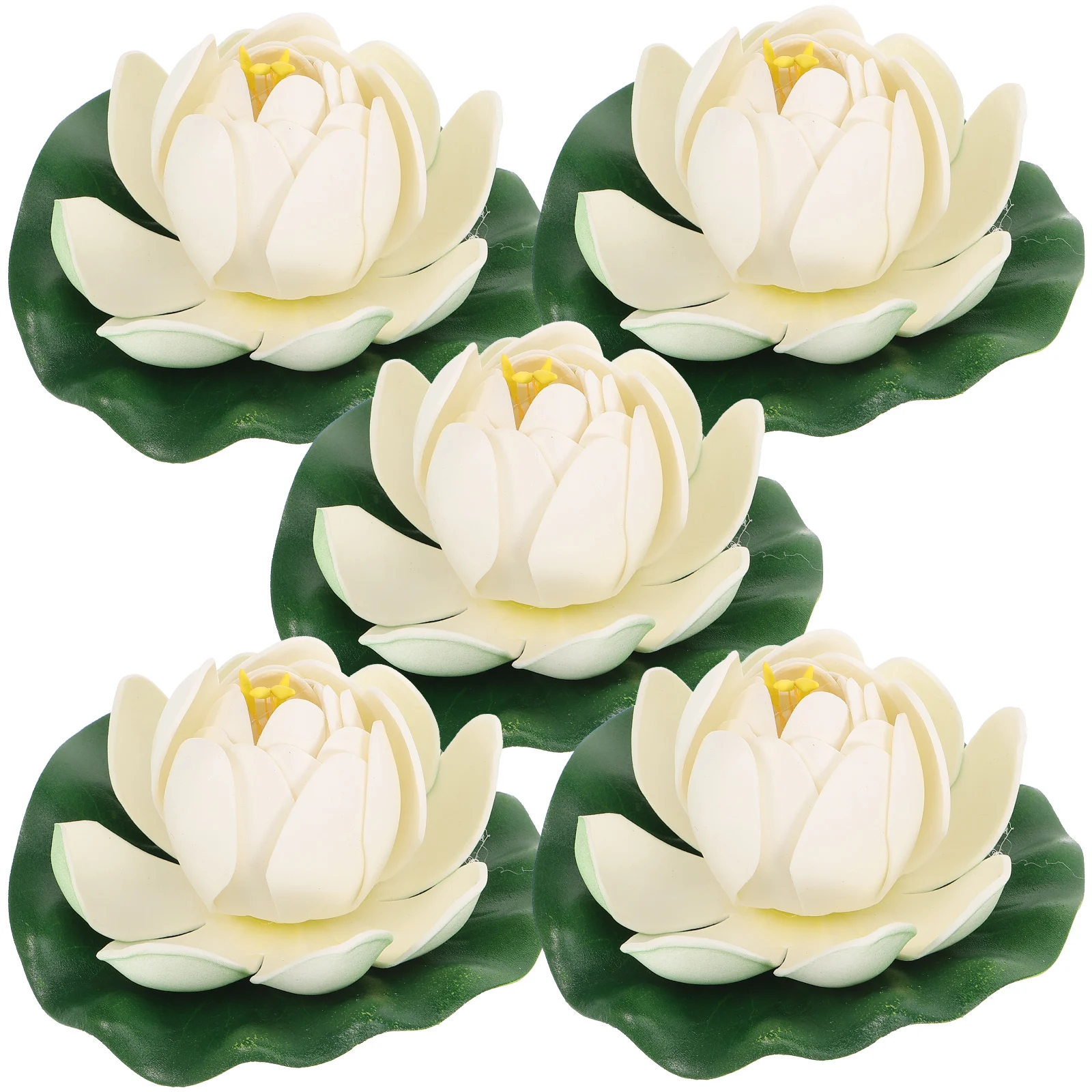 

5 Pcs Simulation Lotus Decoration Floating Flower Small Water-free Outdoor Pond Decorations Foam Artificial Aquarium Plants