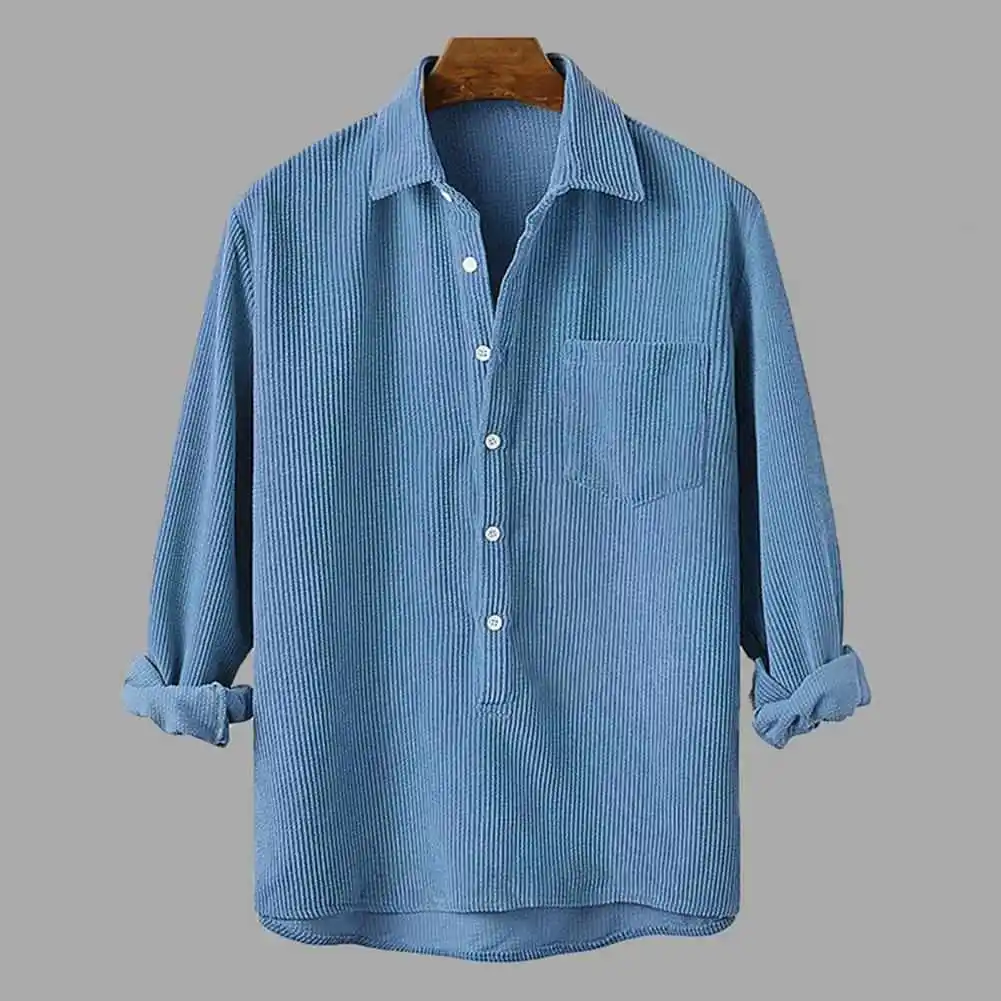 

Men's Striped Lapel Long Sve irt Pure Color Casual Faion Breathable Cotton Sun Protection Treaent oulder Sve