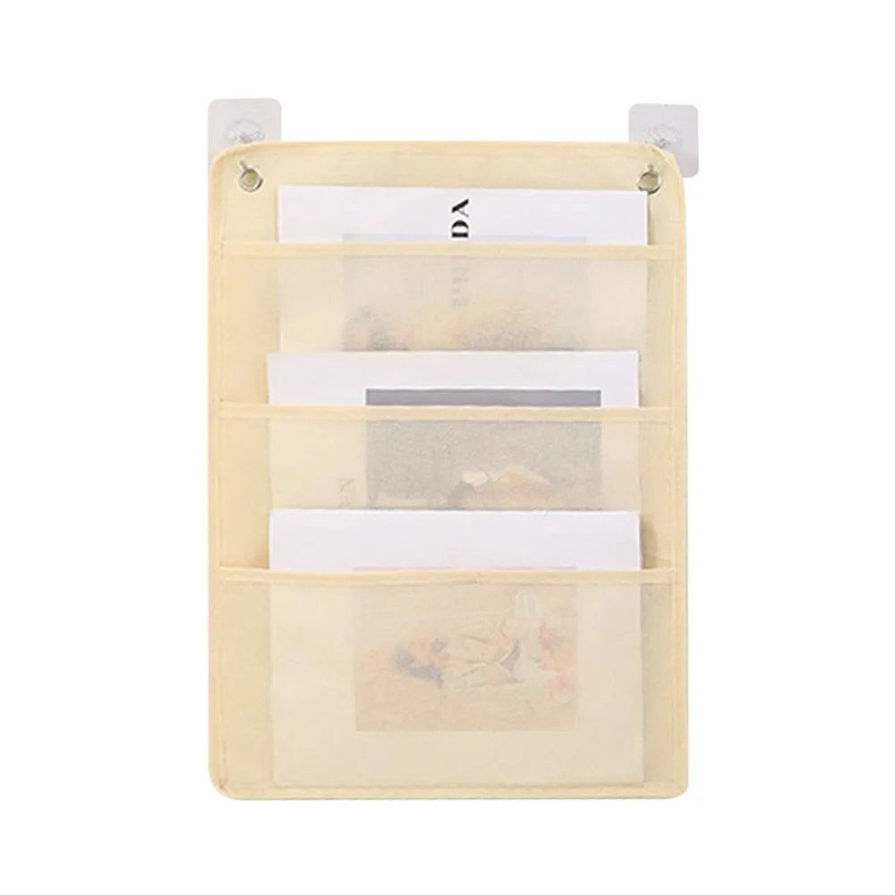 Non-woven Fabric Document Hanging Storage Bag Pocket Chart 3/6/9-layer Book Storage Bag Large Capacity Folding