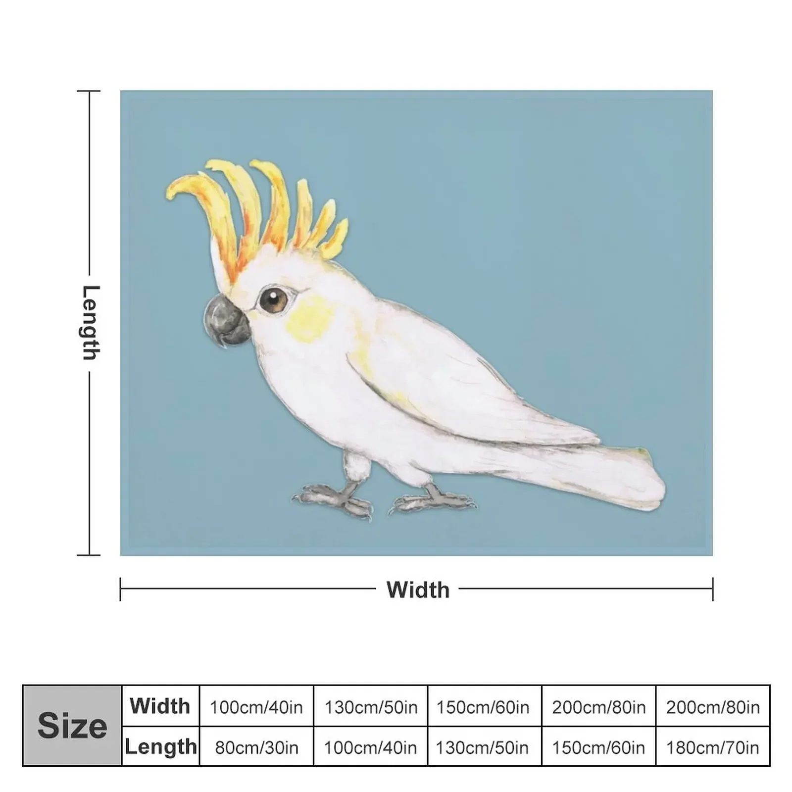 Sulphur crested cockatoo Throw Blanket Luxury Designer Hairys Blankets