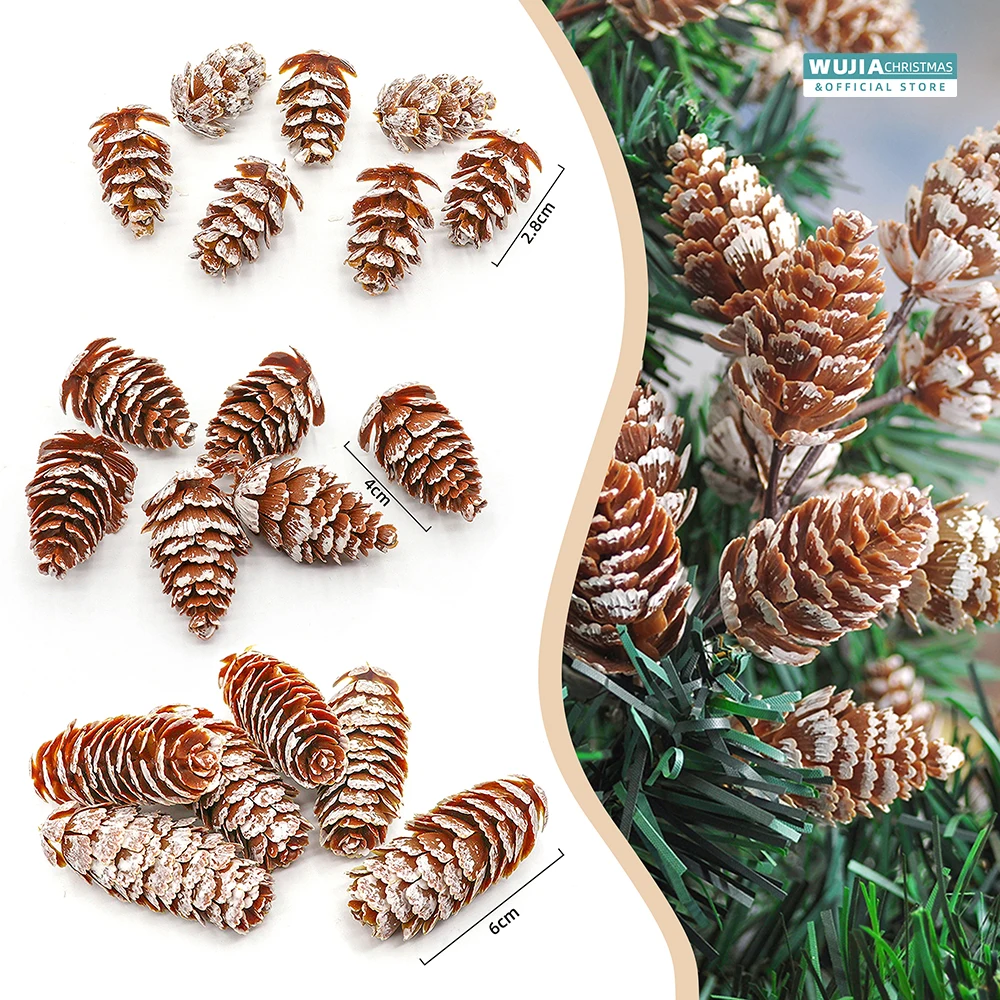 24 Stück künstliche Pflanzen, künstlicher Tannenzapfen, Weihnachtsbaum, hängende Girlande, Anhänger für Festival, Hochzeit, Party, Zuhause, Geschenk, Navidad Natal – Detail 4