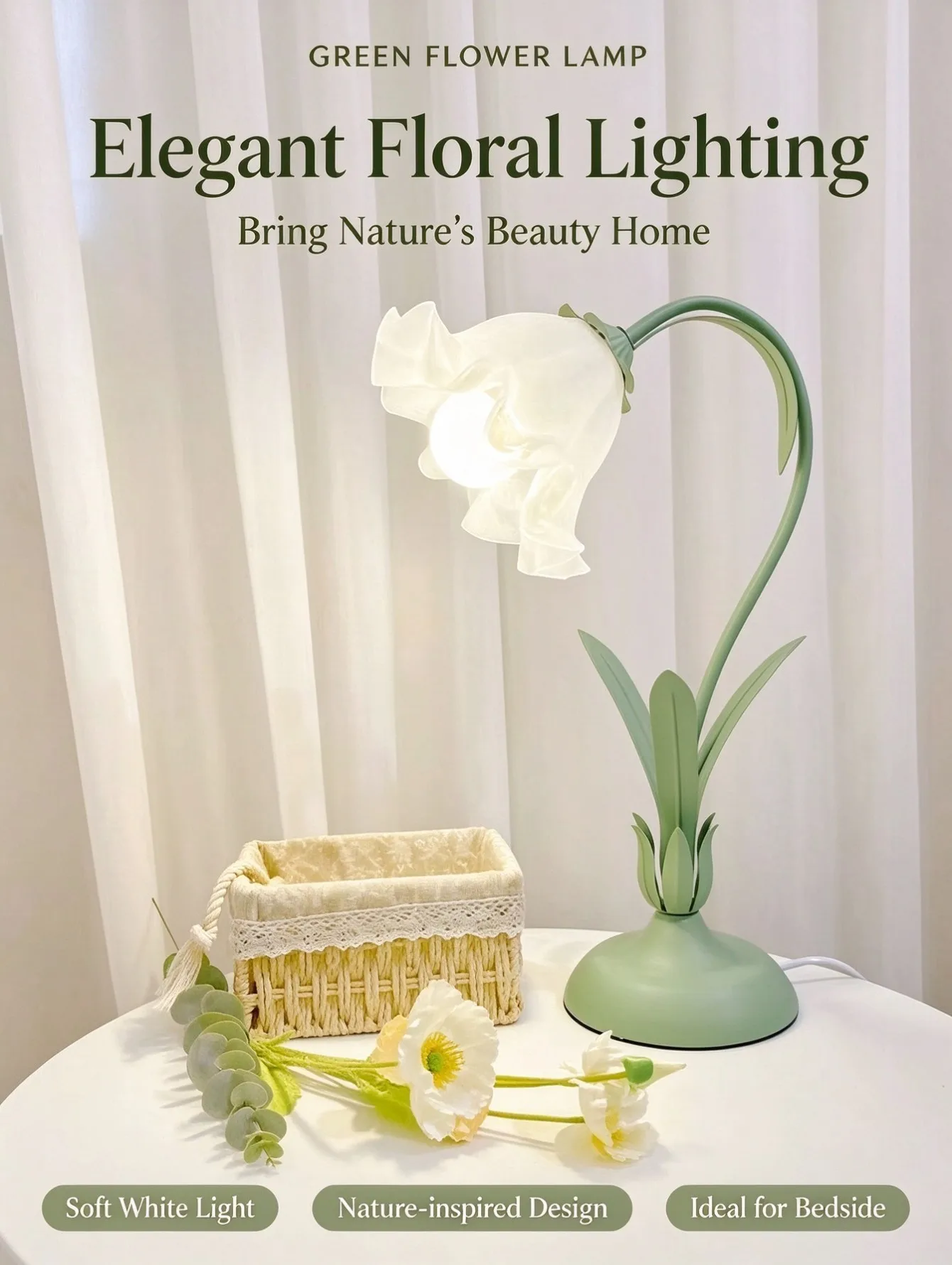 Aesthetic Flower Shaped Desk Lamp 3 Color Dimmable Rechargeable Bedside Lamp Romantic Table Light For Bedroom & Gift