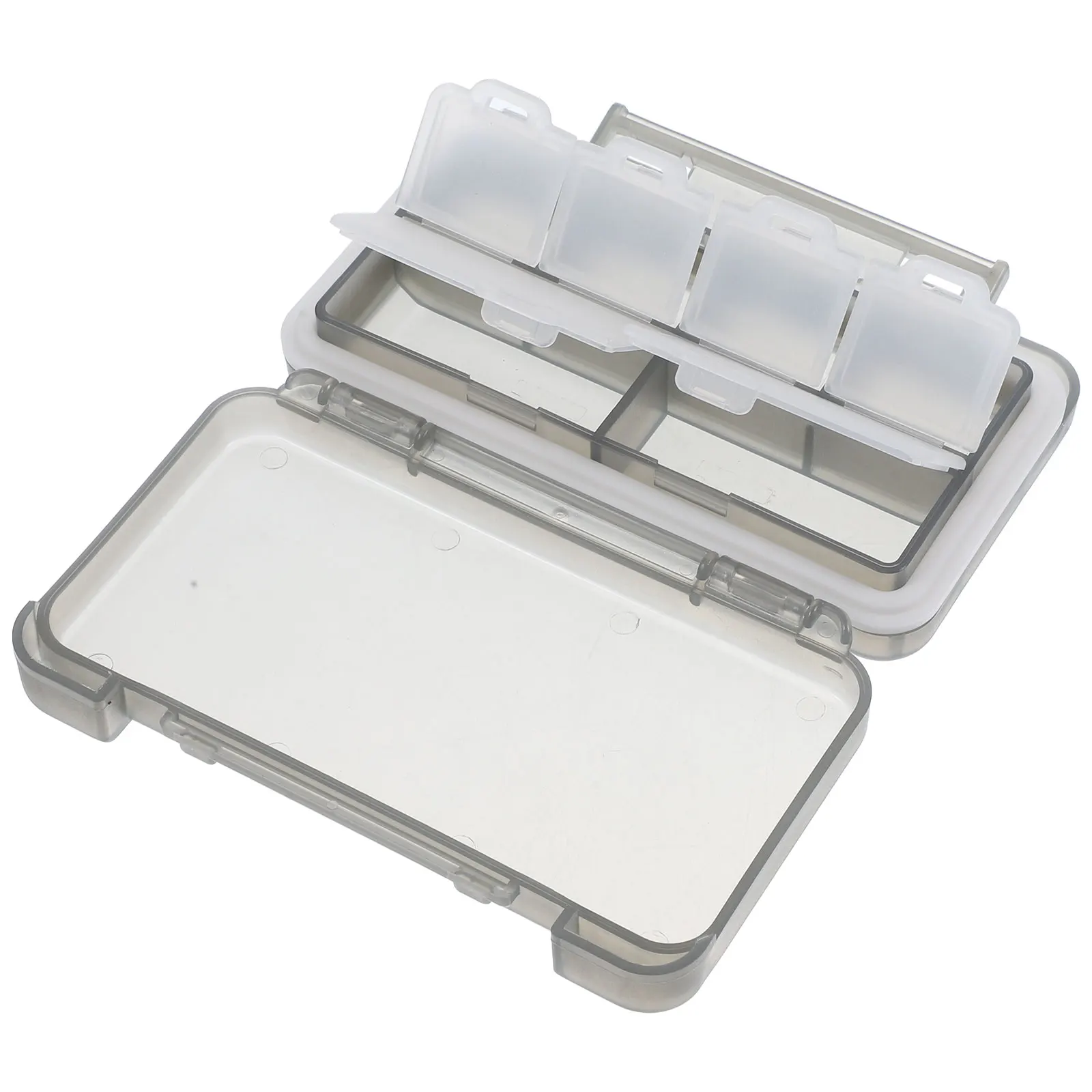 

1pcs Double layer Ten compartment Square Mini Travel Box Blue Gray Holders Cases Compact Lightweight Sealed Storage Travel Pill