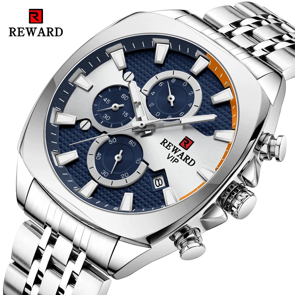 

REWARD Watches Sports Mens 2024 New Top Luxury Brand Military Waterproof Stainless Steel Watch Quartz Men Date Chronograph