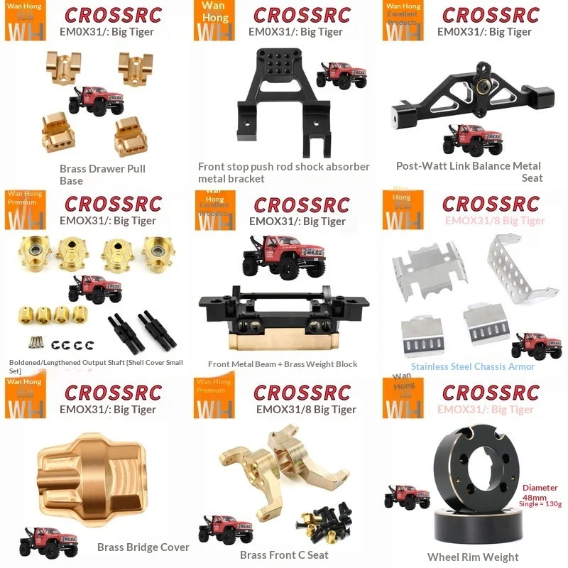 Crossrc Rc Crawler Upgrade Parts Brass Portal Axle Extended Output Shaft Counterweight Kit For 1 8 Emo X Series Off Road