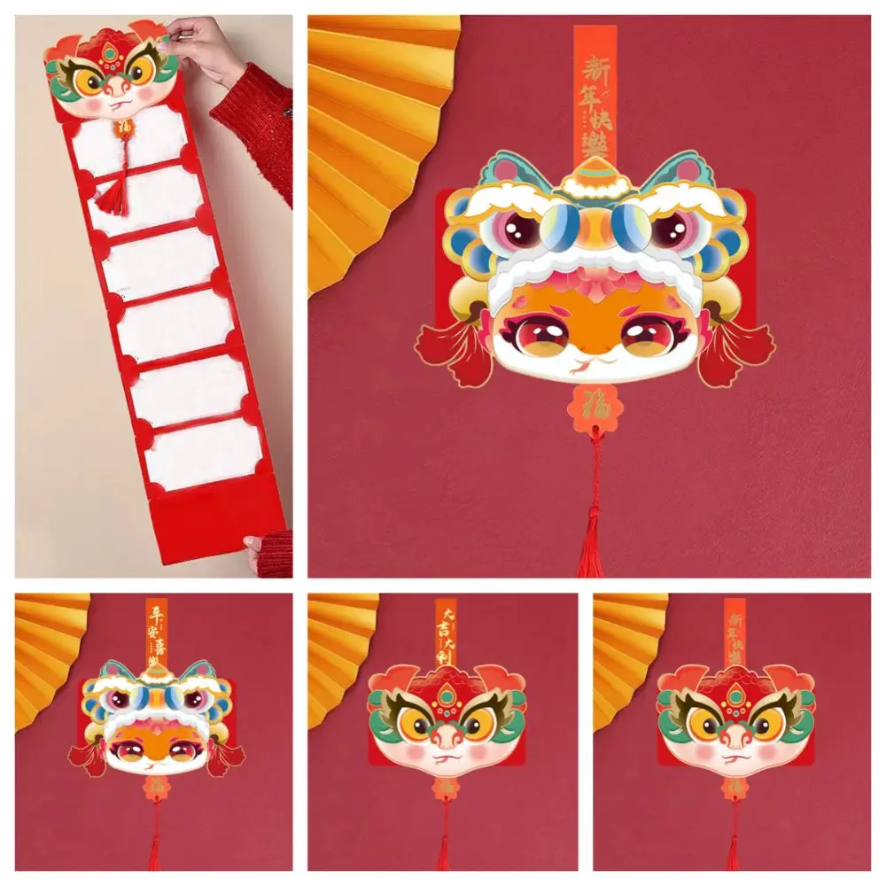 Sobre rojo chino de 2025, borla de bendición, paquete rojo de Año Nuevo 3D, Festival de Primavera de HongBao, bolsillos rojos de la suerte, 2 uds.