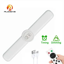 Motion Sensor Night Light Remote Control Under Cabinet Lighting Rechargeable Wireless Dimmable for Wardrobe Kitchen Stair