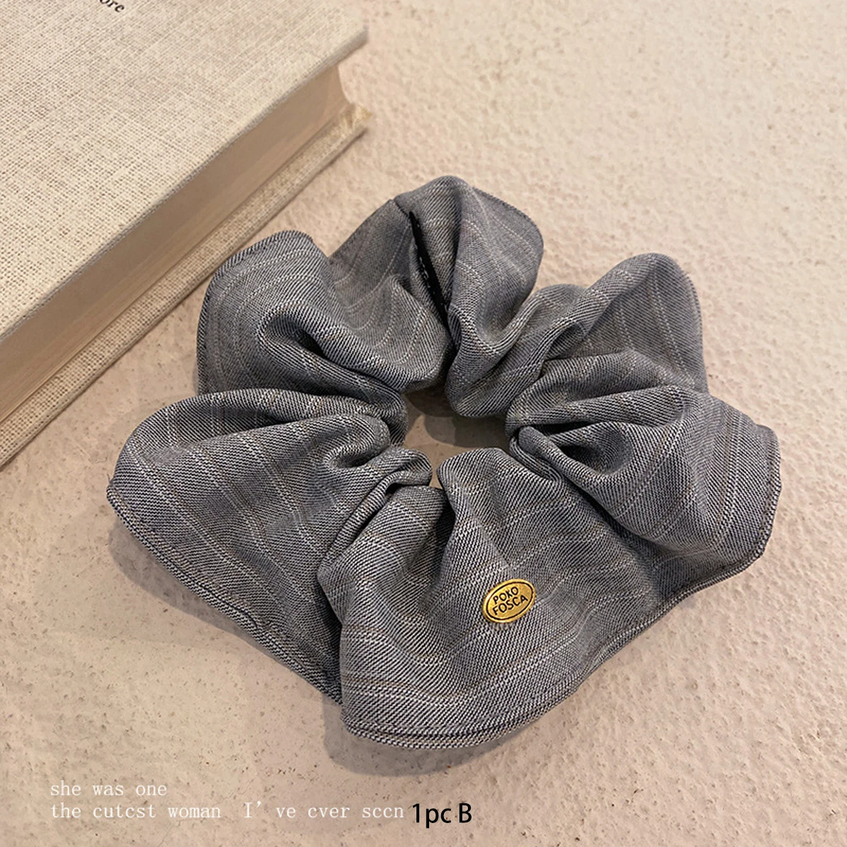 Koreanischer Retro-Streifen-Haargummi, großer Haargummi für niedrige Pferdeschwänze für Damen, hochwertiger Haargummi für Dutt, Haaraccessoires – Detail 5