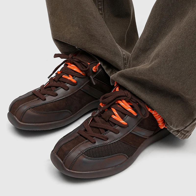 秋レッドメイクオールドスニーカー男性快適なローカット通気性メンズレーシングシューズヴィンテージレースアップカジュアルスニーカー女性フラットトレーナー