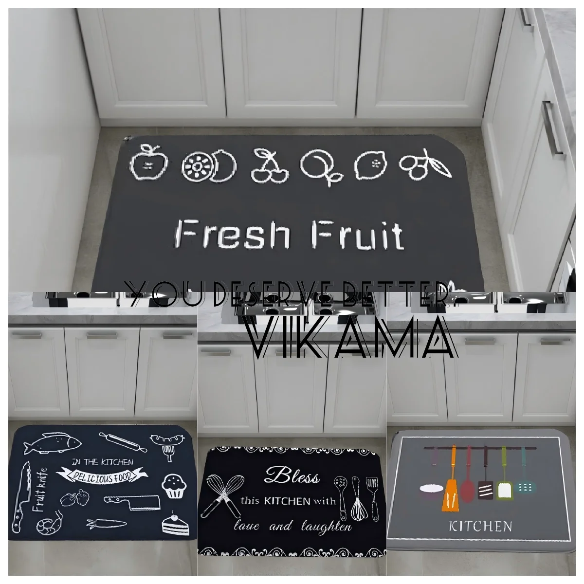 VIKAMA الأمريكية الرجعية المطبخ الحصير أدوات المطبخ نمط عدم الانزلاق ماصة للماء الحصير الزخرفية ديكور المنزل