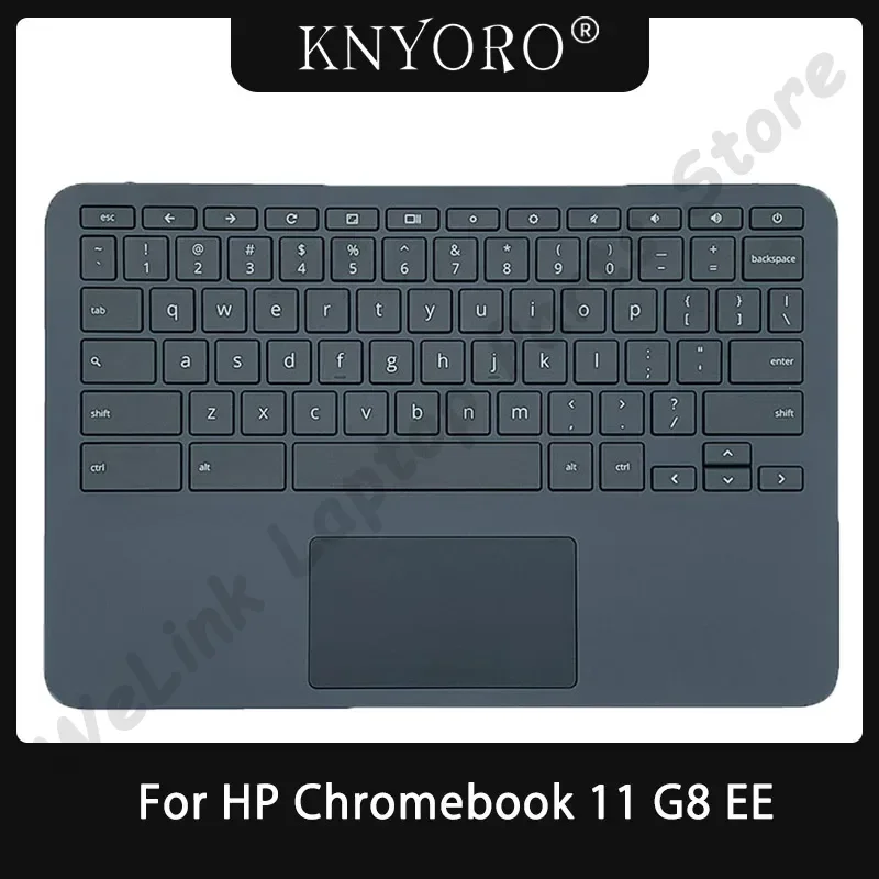

Replace New Laptop Keyboard for HP Chromebook 11 G8 EE TPN-Q232 Palmrest Upper Cover Top Case with Keyboard Touchpad L92832-001