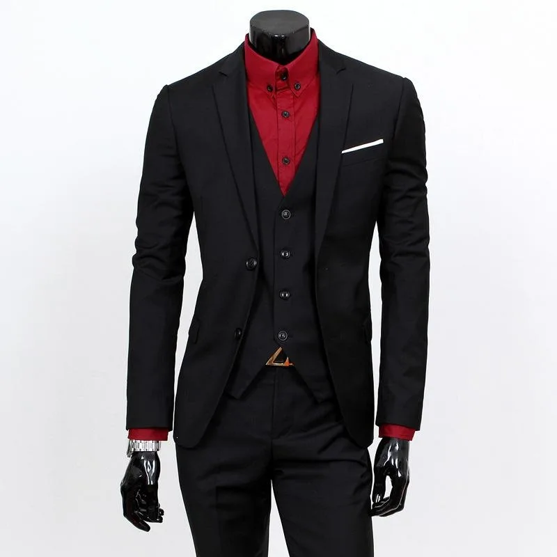 

Slim Fit Business Suit for Men Cross-Border Special Wide Autumnal Flat Collar Double Slit No Button Male Fashion Suit