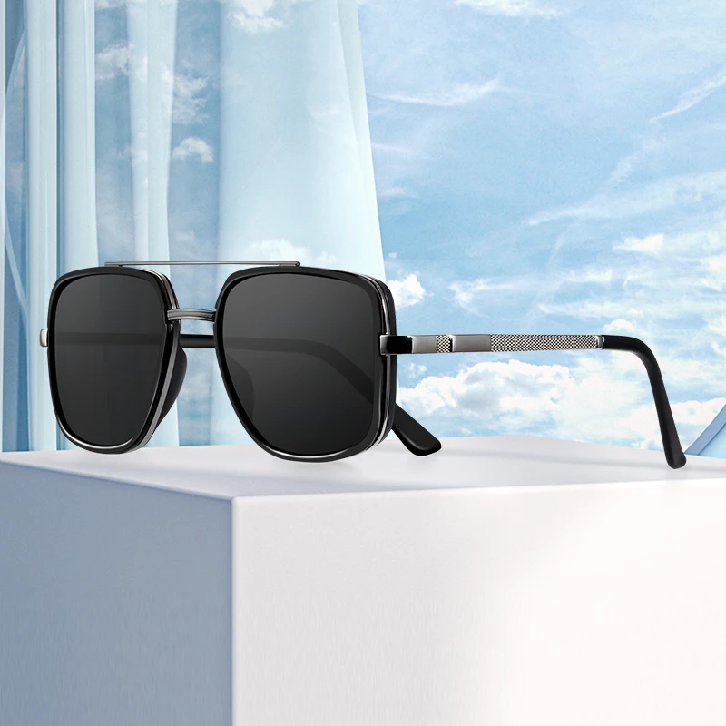 

CRIXALIS Steampunk Polarized Sunglasses for Men Outdoor Sport Driving Square Sun Glasses Male Hip Hop Punk Shades UV Protection