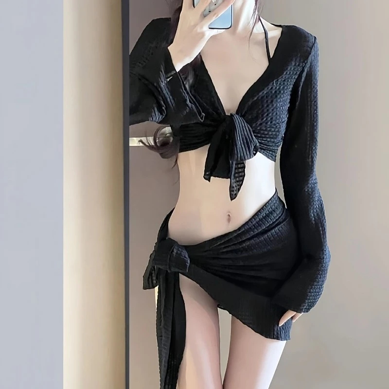 Bikini swimsuit women's 2026 new high-end sensual sensual pure desire split slim vacation hot spring swimsuit