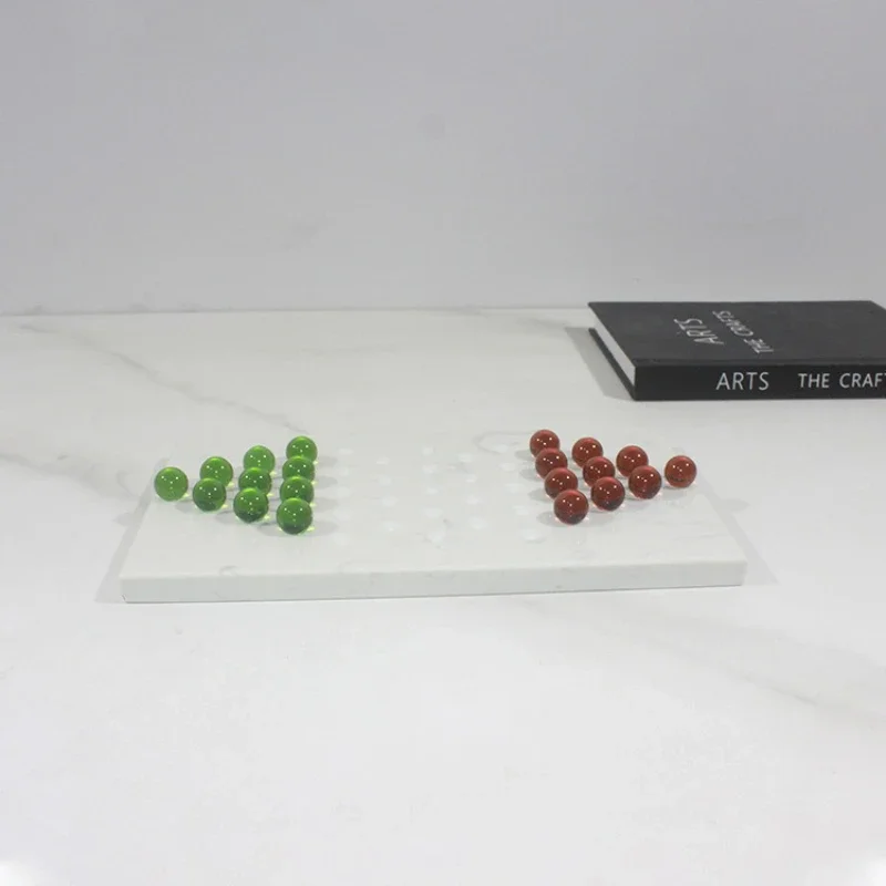 Modern minimalist creative marble acrylic chess board living room ornament model room coffee table creative soft decoration