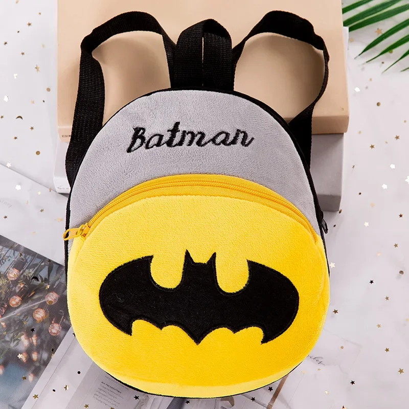 DC Justice League Anime Figure Batman Superman Kindergarten Children\'s School Bag Backpack Plush Kawaii Birthday Gifts