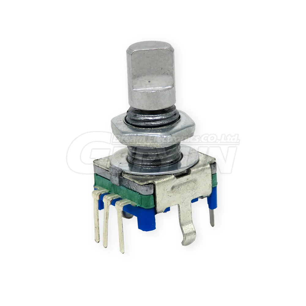 5PCS/LOT 20 Position 360 Degree Rotary Encoder EC11 w Push Button 5Pin Handle Long 15/20MM With A Built In Push Button Switch