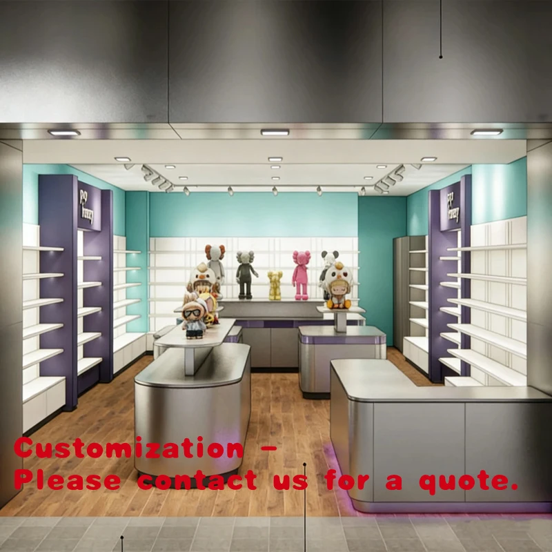 custom.Commercial Grade Wood Display System LED-Lit Flexible Configuration Supermarket Shelving Cultural Display Cabinet