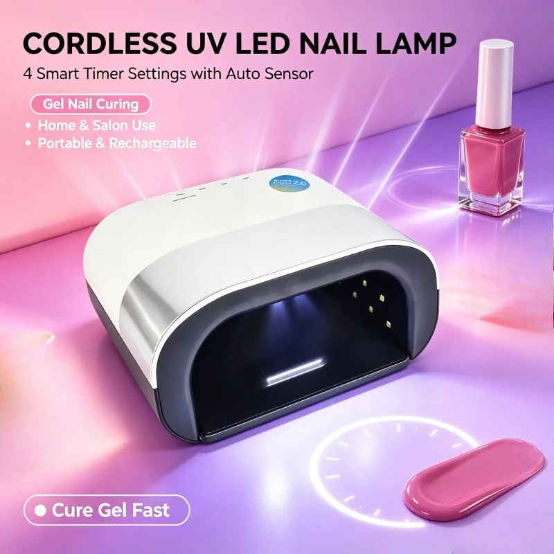 Auto Sensor Gel Nail Dryer Cordless UV LED Lamp 4 Timing Modes Home Salon Manicure