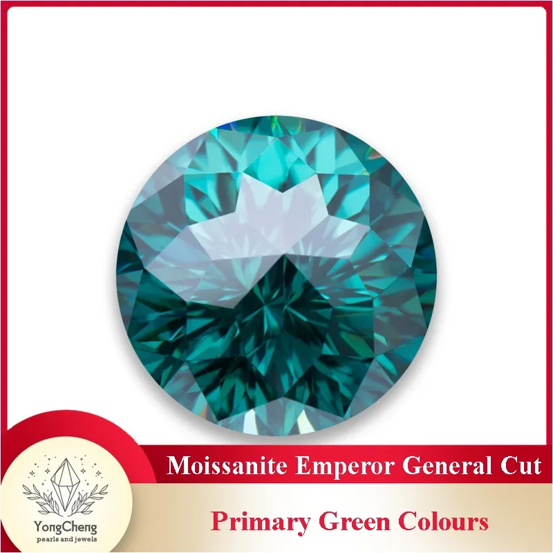 

Moissanite Stones Emerald Green Primary Colours Round Shape Emperor General Cut Jewelry Making Materials with GRA Certificate